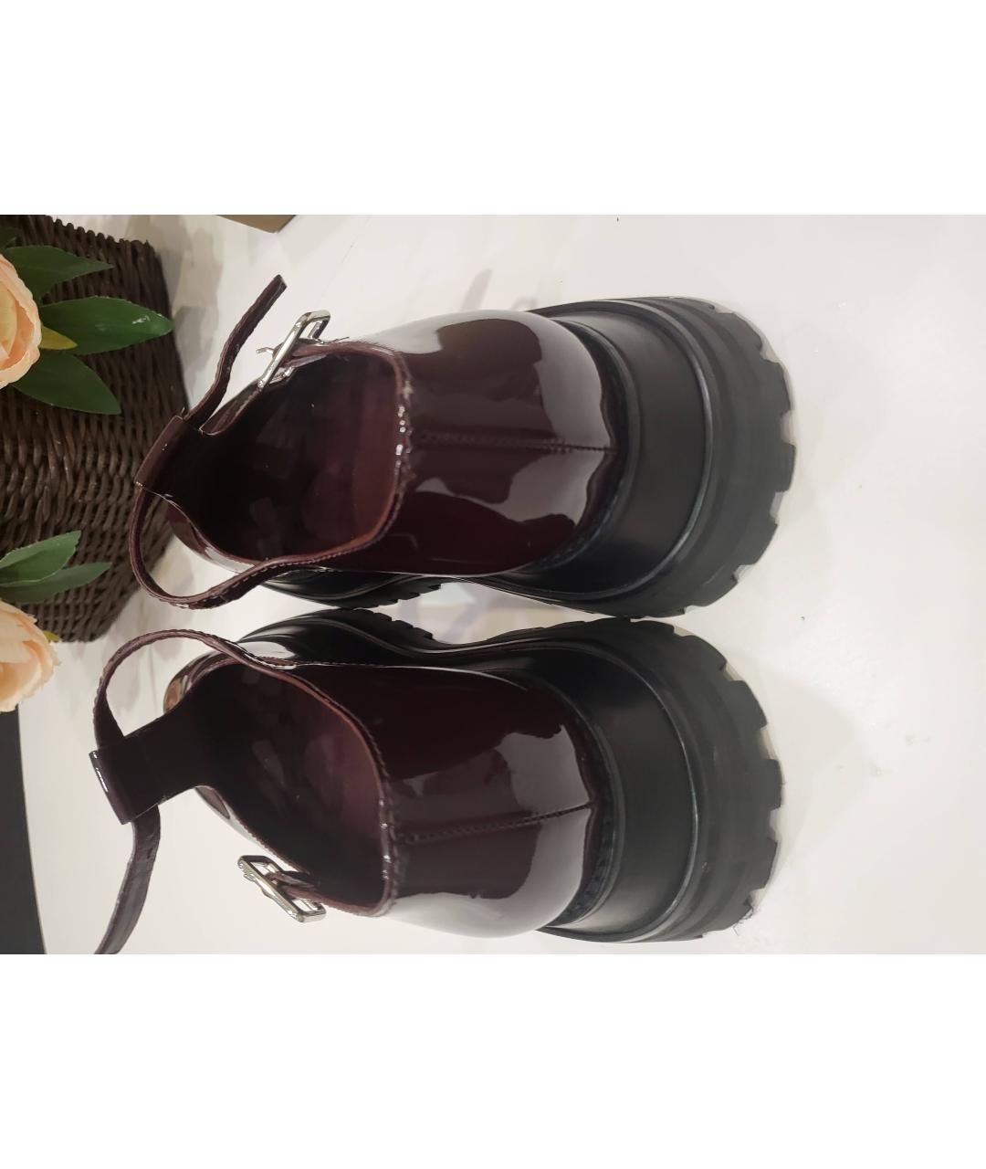 BURBERRY Бордовые туфли из лакированной кожи, фото 4