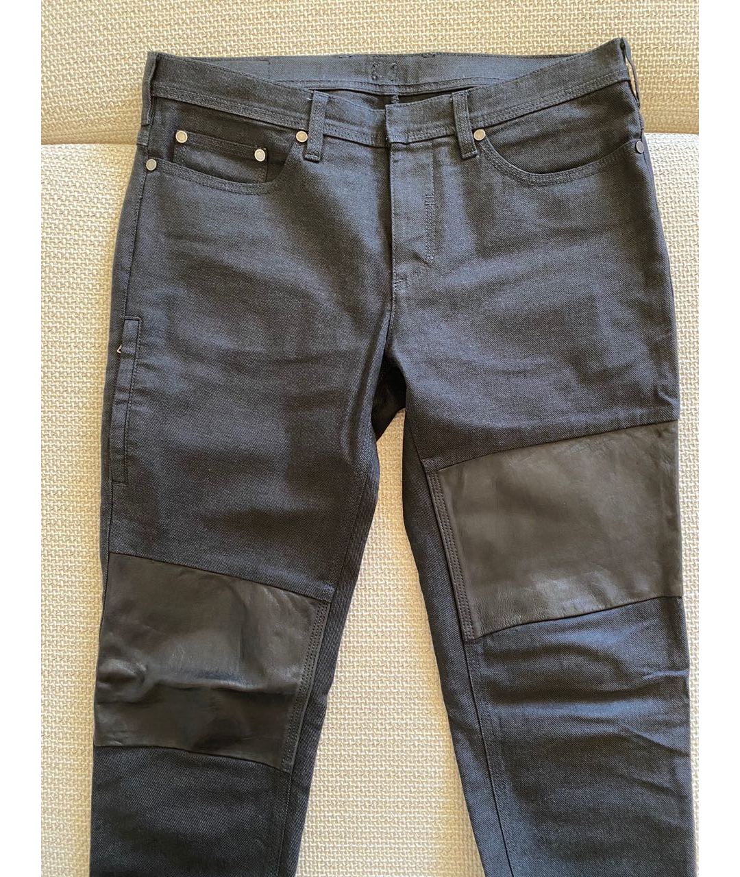 NEIL BARRETT Серые хлопко-эластановые джинсы скинни, фото 4