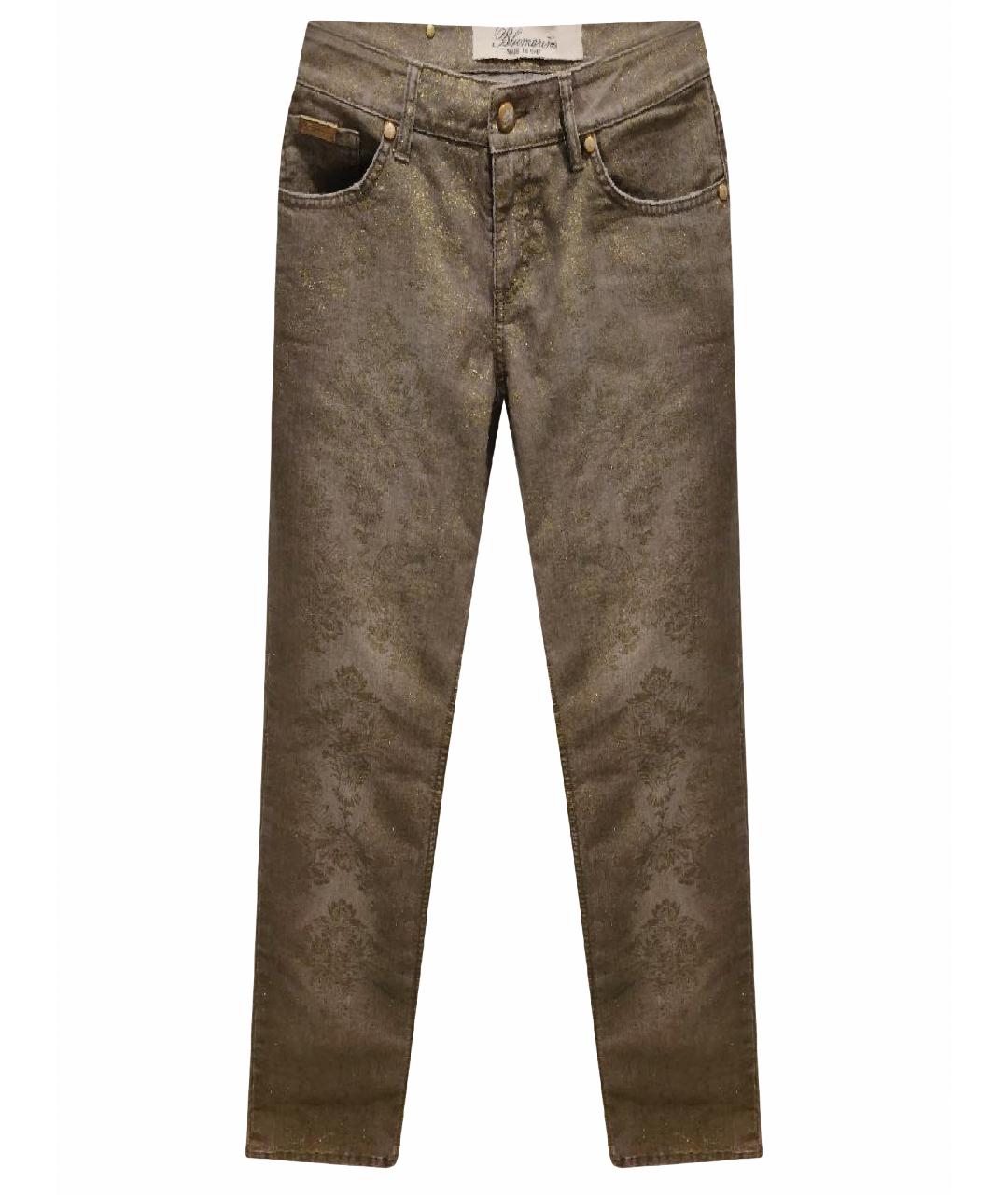 BLUMARINE Коричневые хлопковые прямые джинсы, фото 1
