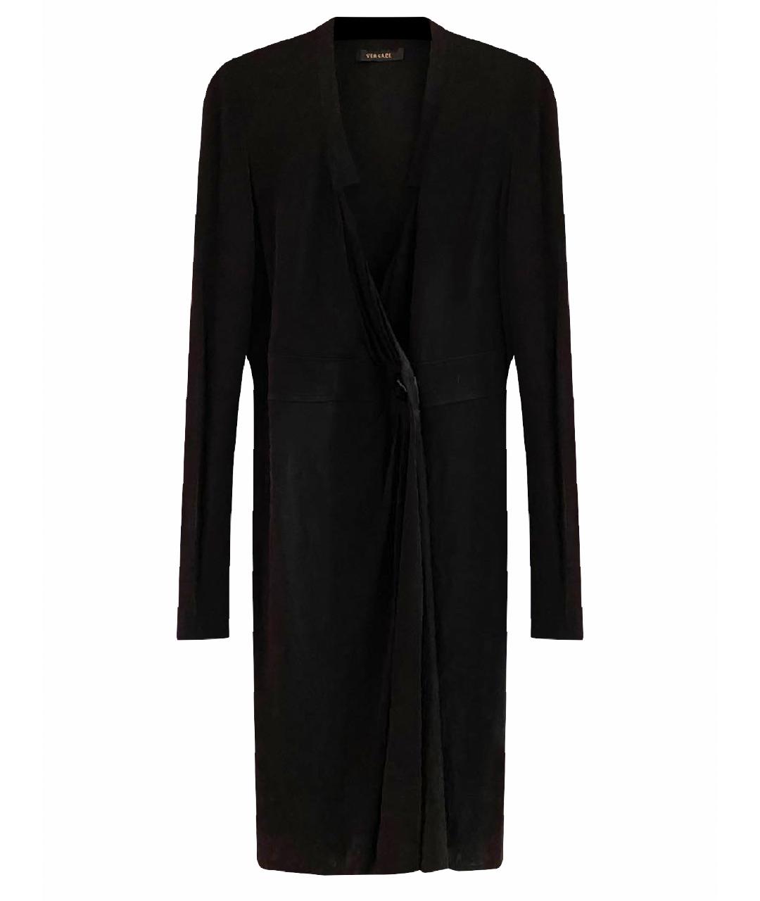 VERSACE Черное вискозное коктейльное платье, фото 1