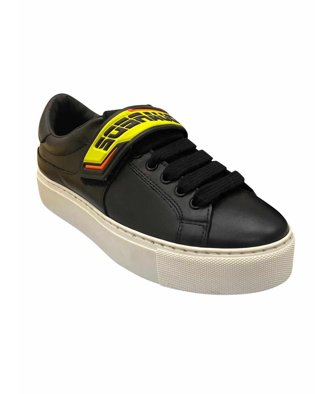 DSQUARED2 Черные кожаные кеды, фото 1