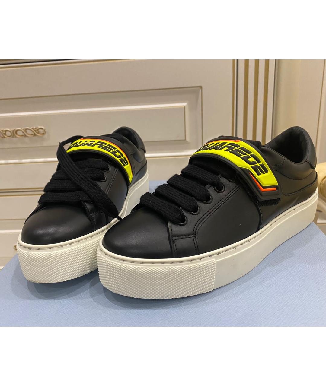 DSQUARED2 Черные кожаные кеды, фото 5