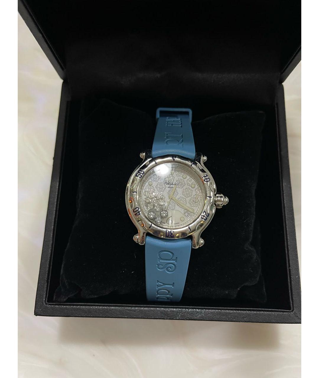 CHOPARD Голубые металлические часы, фото 5