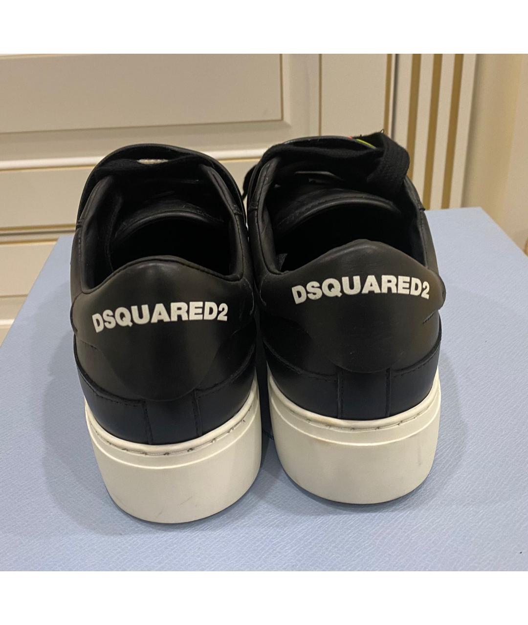 DSQUARED2 Черные кожаные кеды, фото 4