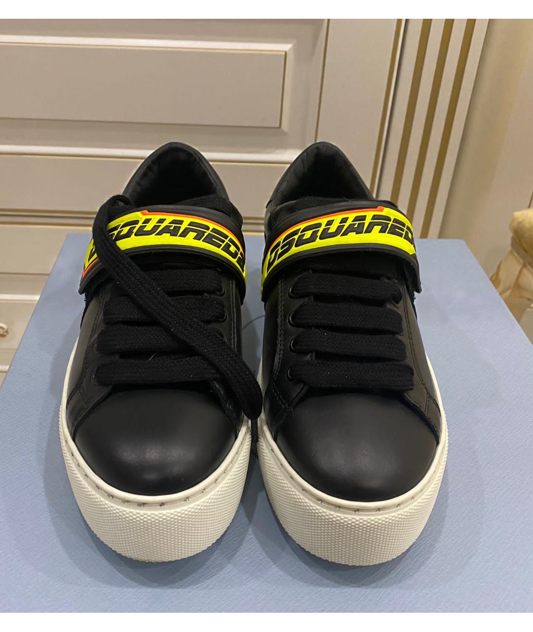 DSQUARED2 Черные кожаные кеды, фото 2