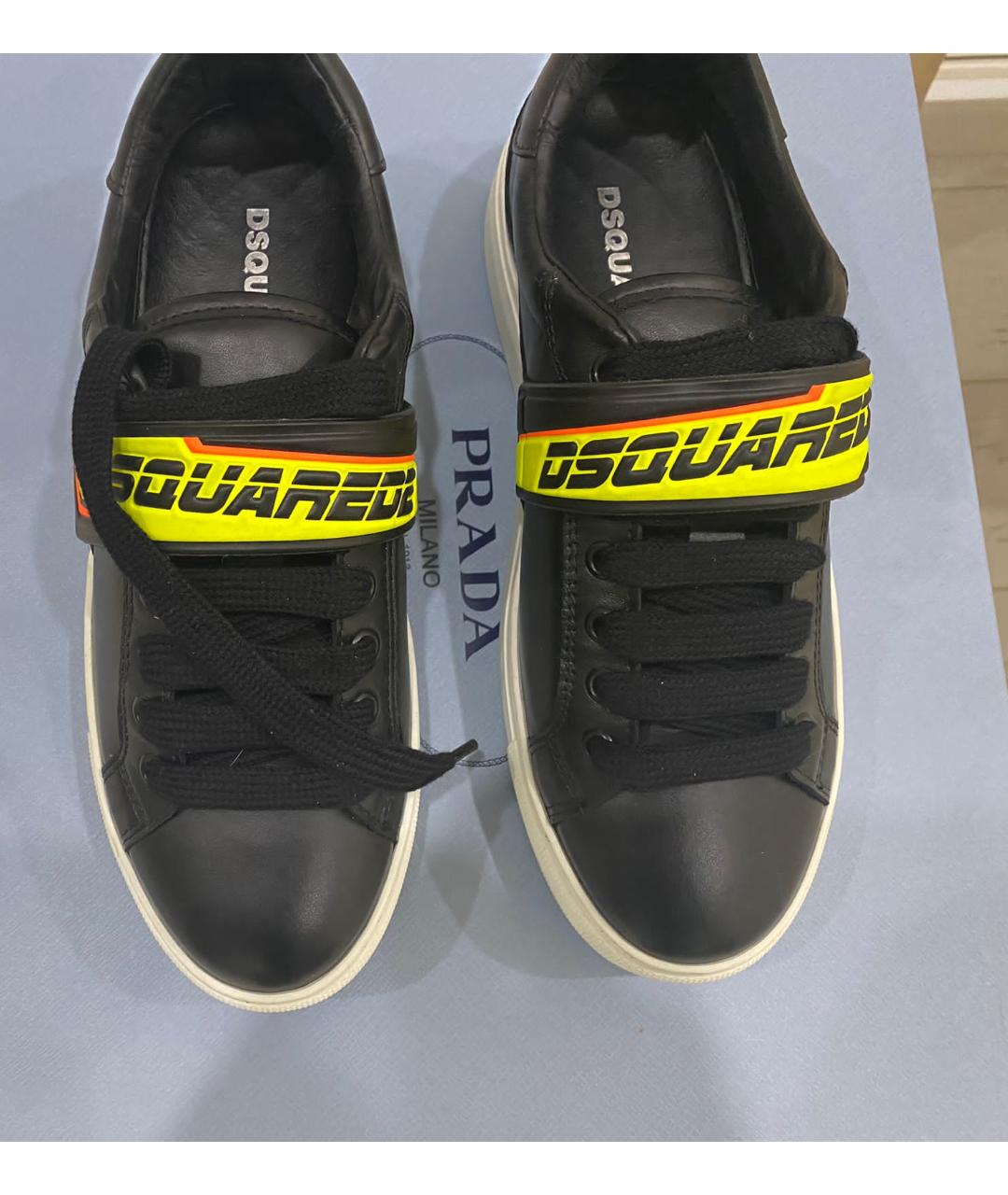 DSQUARED2 Черные кожаные кеды, фото 3