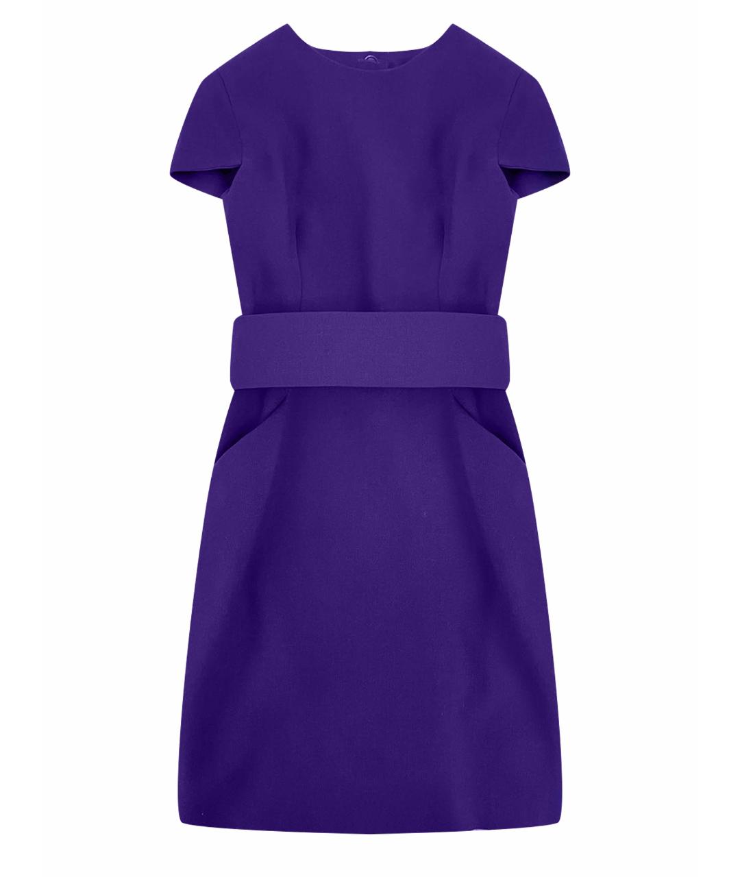 ALEXANDER MCQUEEN Фиолетовое шерстяное коктейльное платье, фото 1