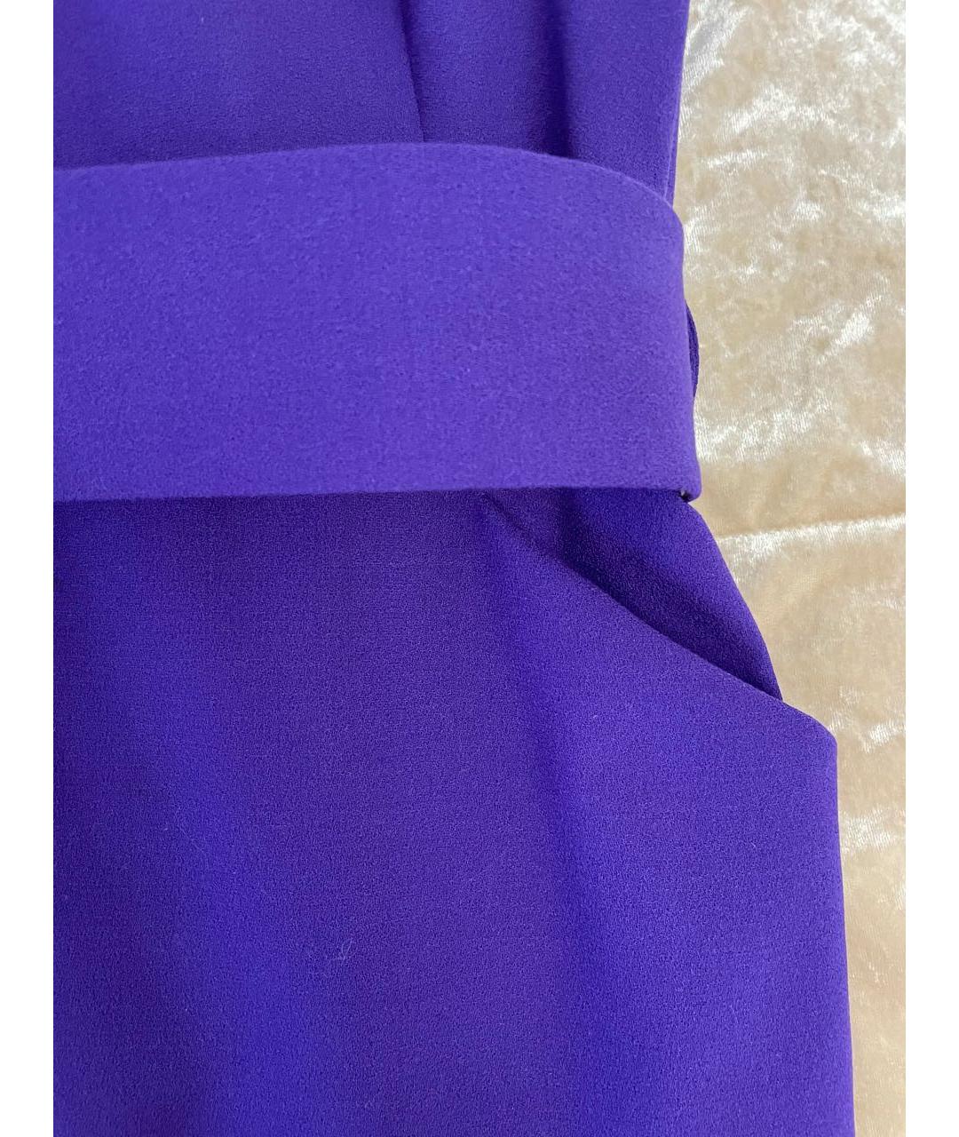 ALEXANDER MCQUEEN Фиолетовое шерстяное коктейльное платье, фото 7