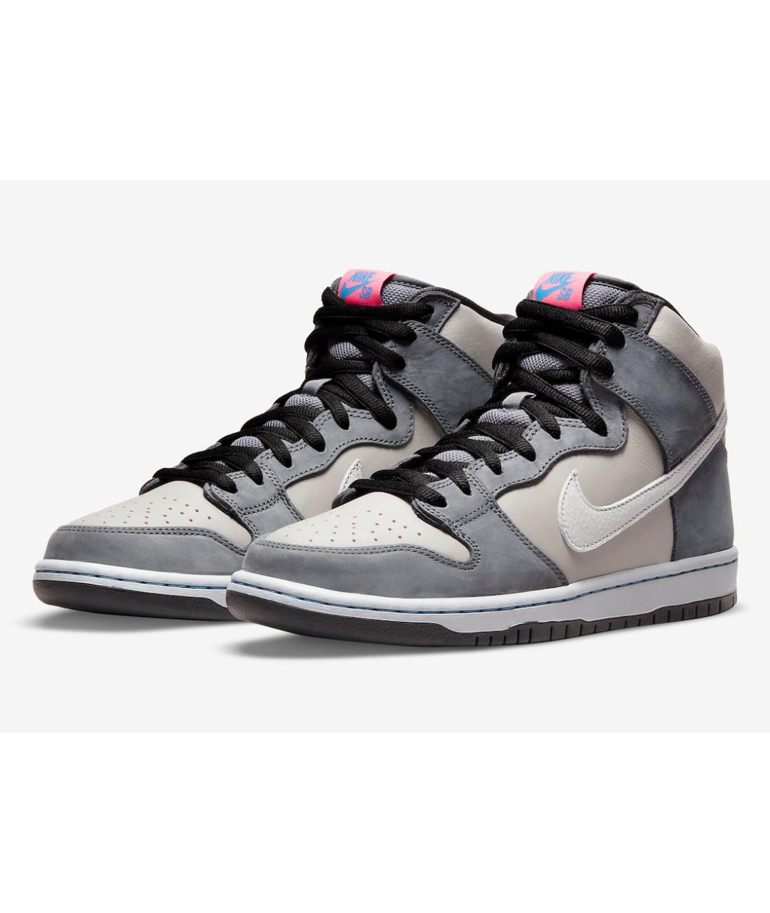 NIKE Серые нубуковые высокие кроссовки / кеды, фото 2