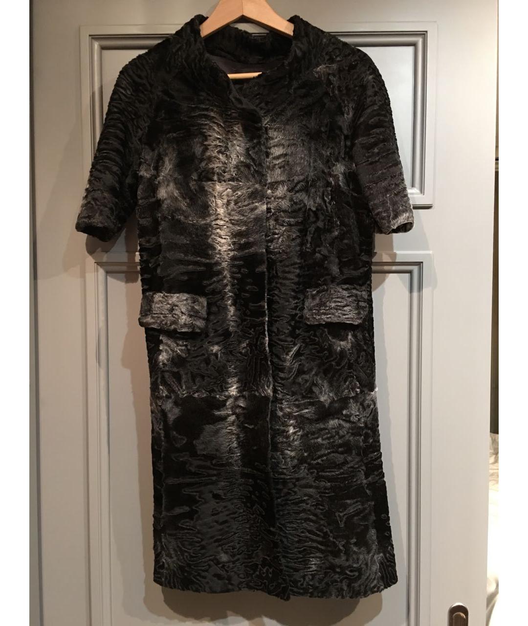 LISKA Антрацитовое меховое пальто, фото 6