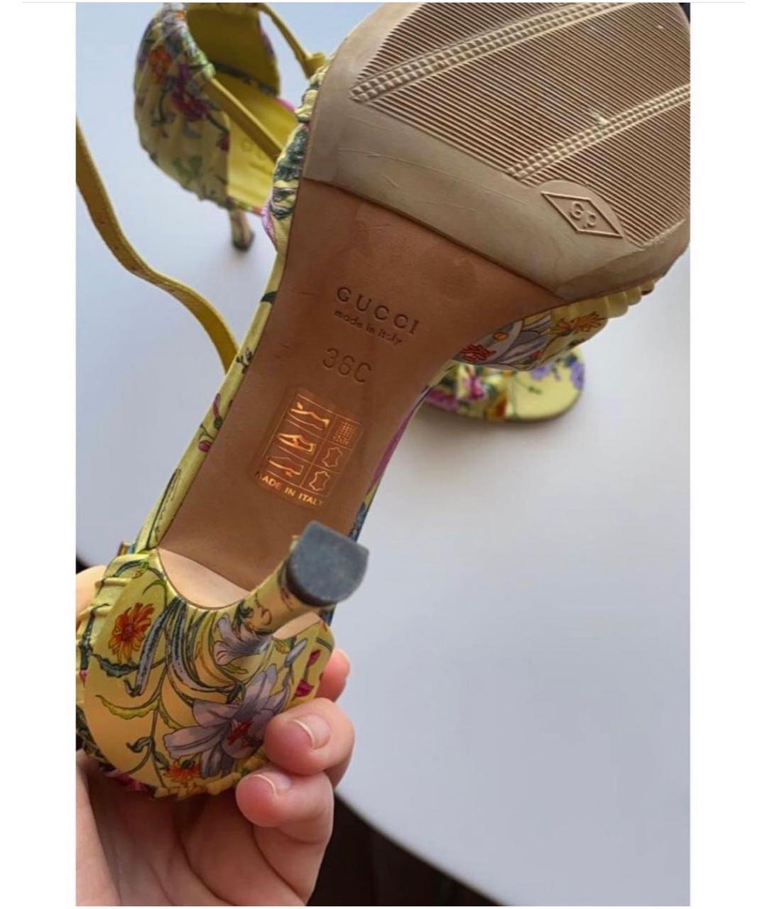 GUCCI Мульти кожаные босоножки, фото 5