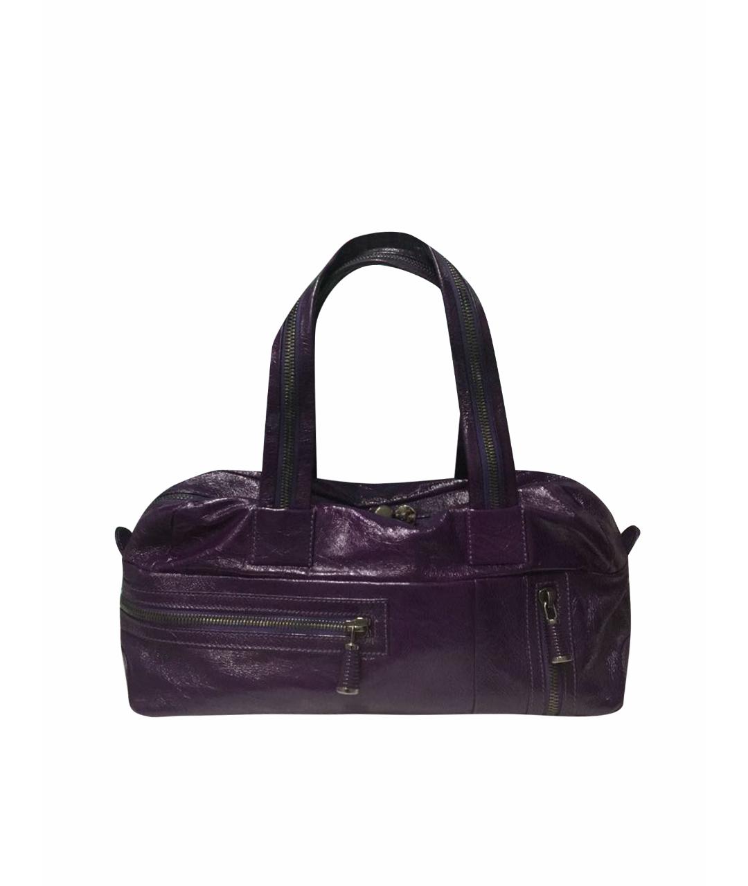 SERGIO ROSSI Фиолетовая дорожная/спортивная сумка из лакированной кожи, фото 1