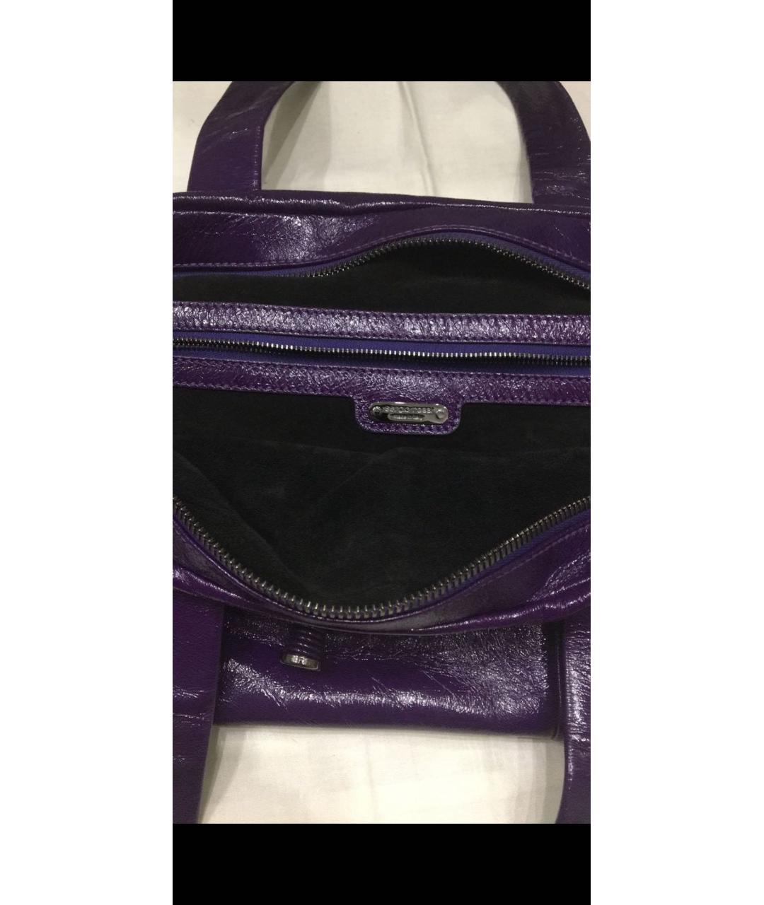 SERGIO ROSSI Фиолетовая дорожная/спортивная сумка из лакированной кожи, фото 4