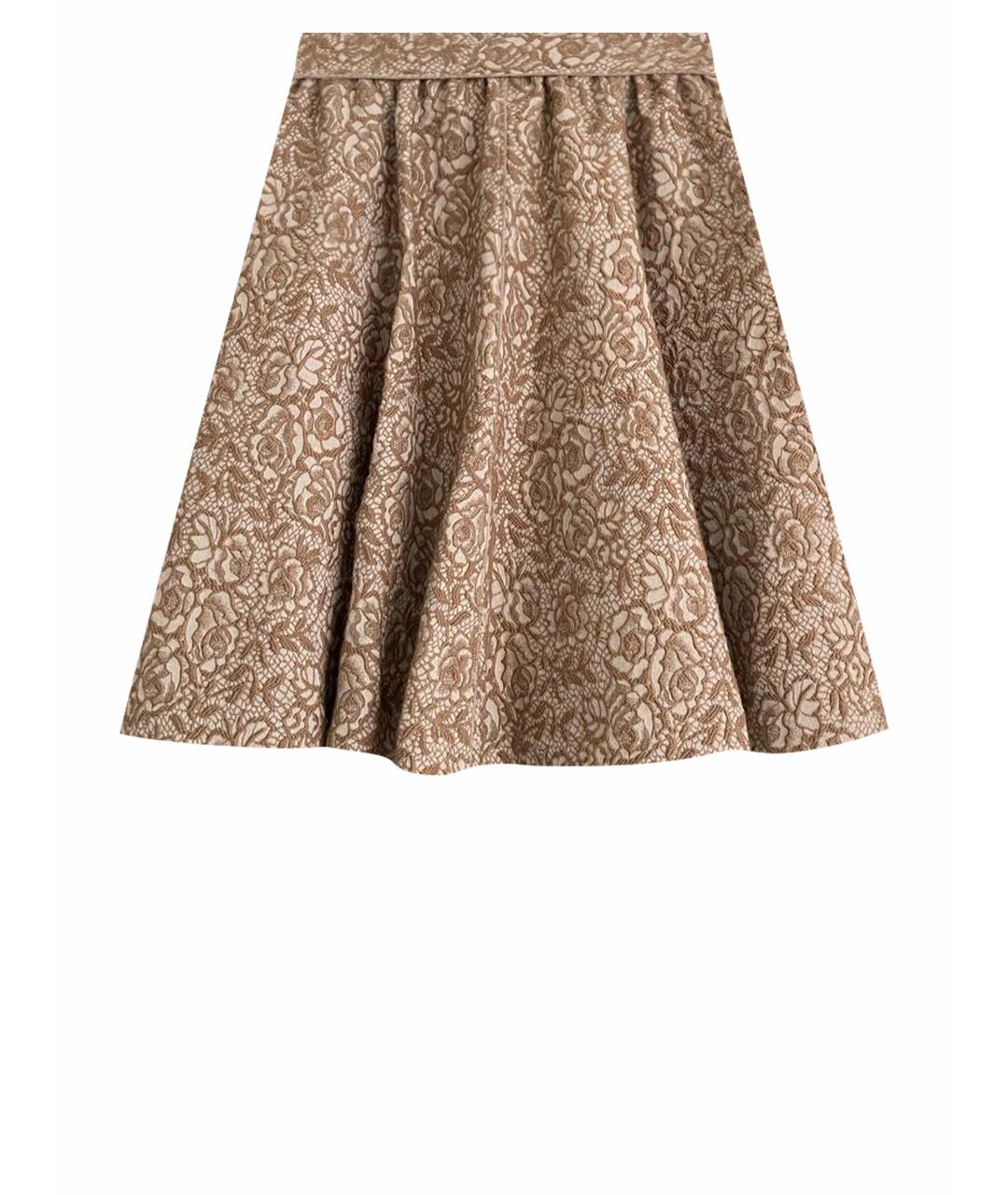 DOLCE&GABBANA Бежевая шерстяная юбка миди, фото 1