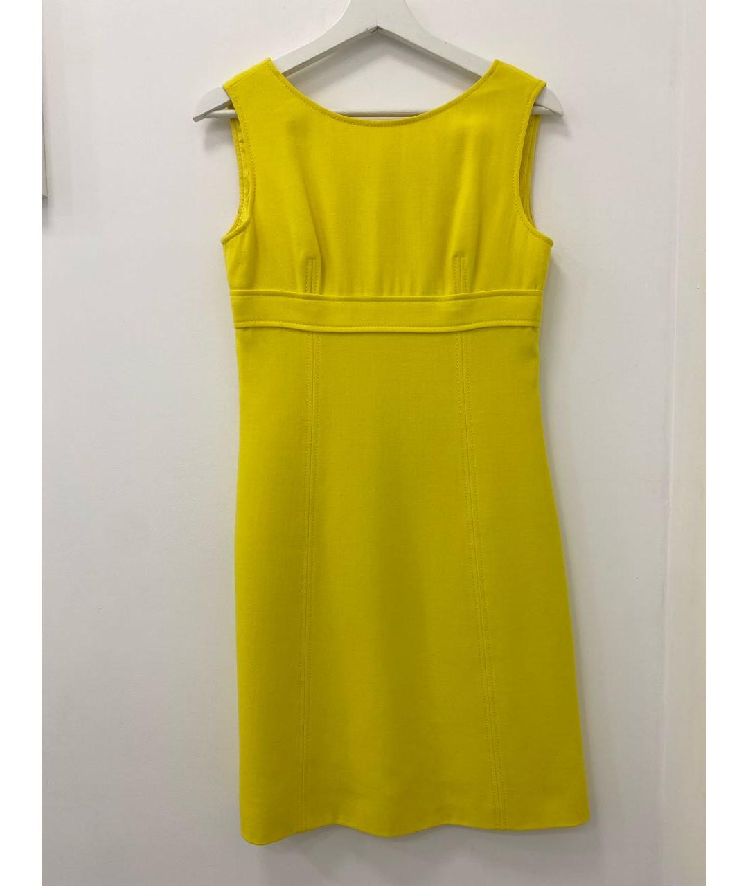 VERSACE Желтое хлопко-эластановое вечернее платье, фото 6