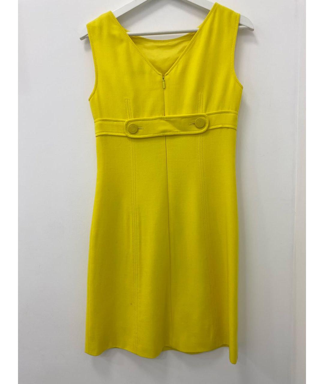 VERSACE Желтое хлопко-эластановое вечернее платье, фото 2