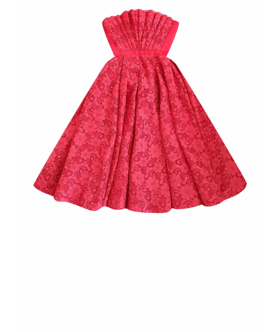ESTER ABNER Красное шелковое вечернее платье, фото 1