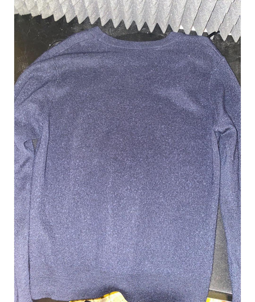 SANDRO Темно-синий шерстяной джемпер / свитер, фото 2