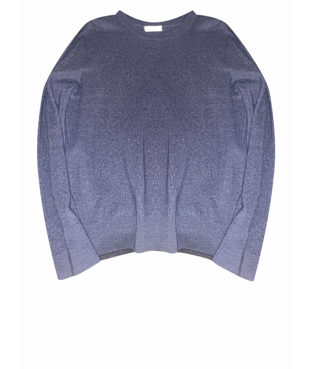 SANDRO Темно-синий шерстяной джемпер / свитер, фото 1