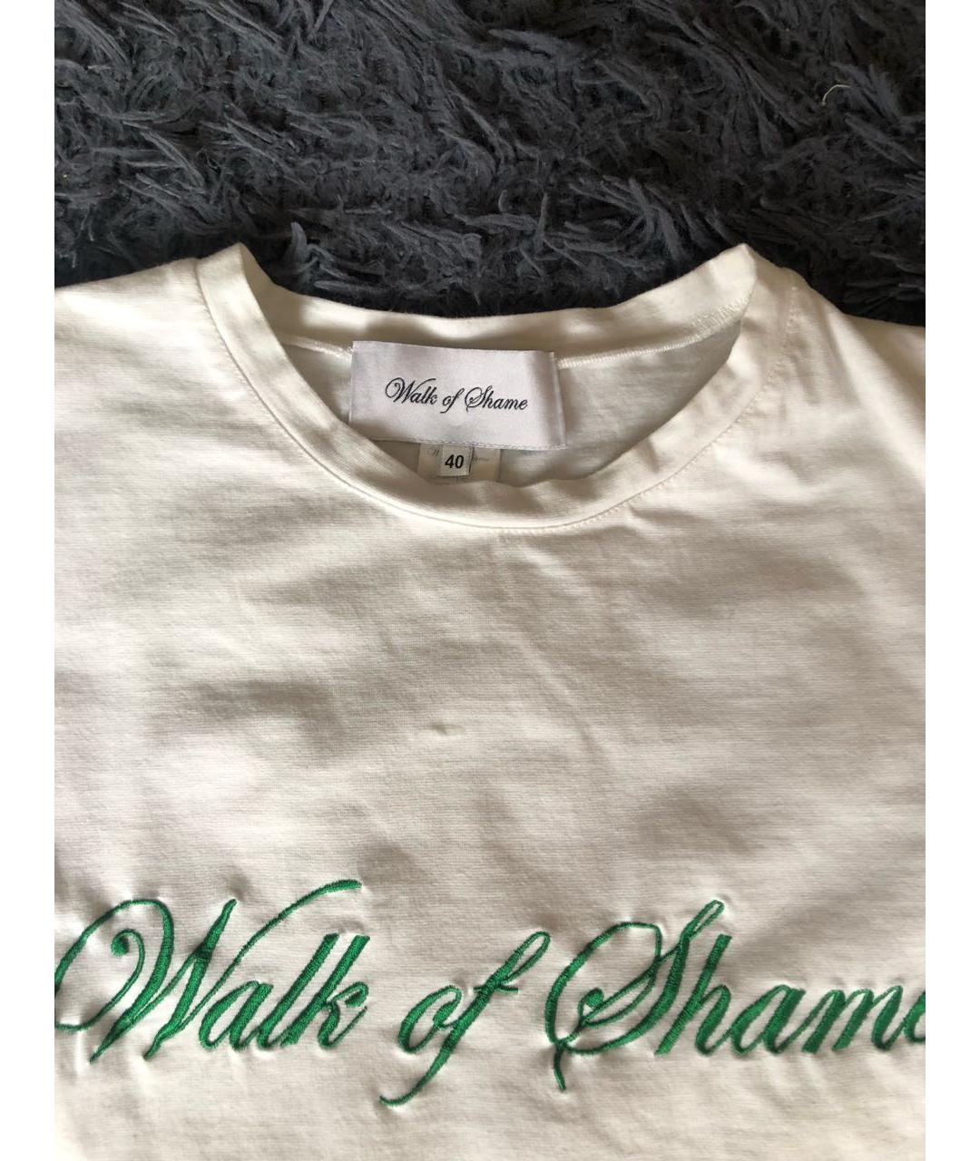 WALK OF SHAME Белая хлопковая футболка, фото 5