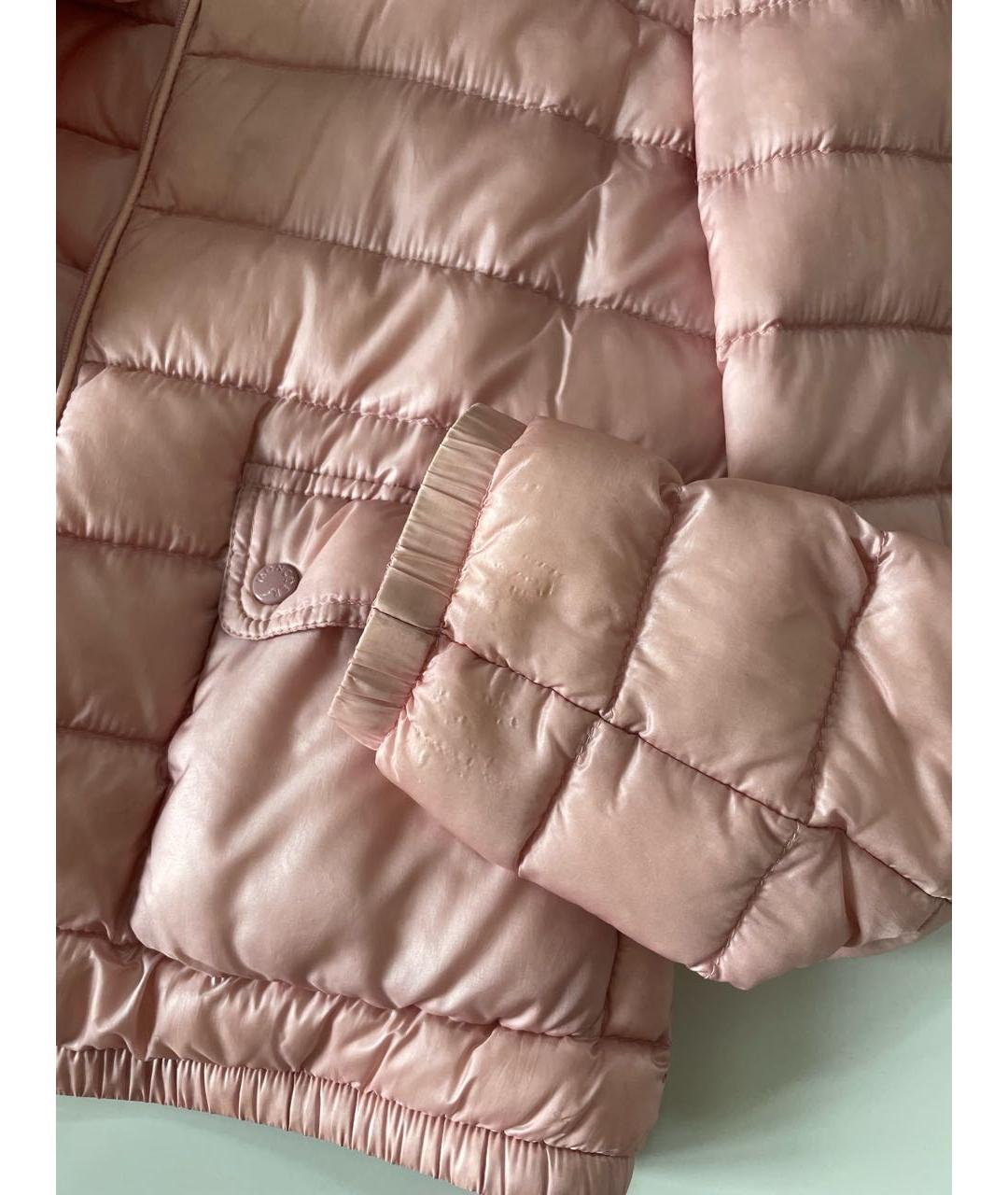 MONCLER Розовая полиэстеровая куртка, фото 4