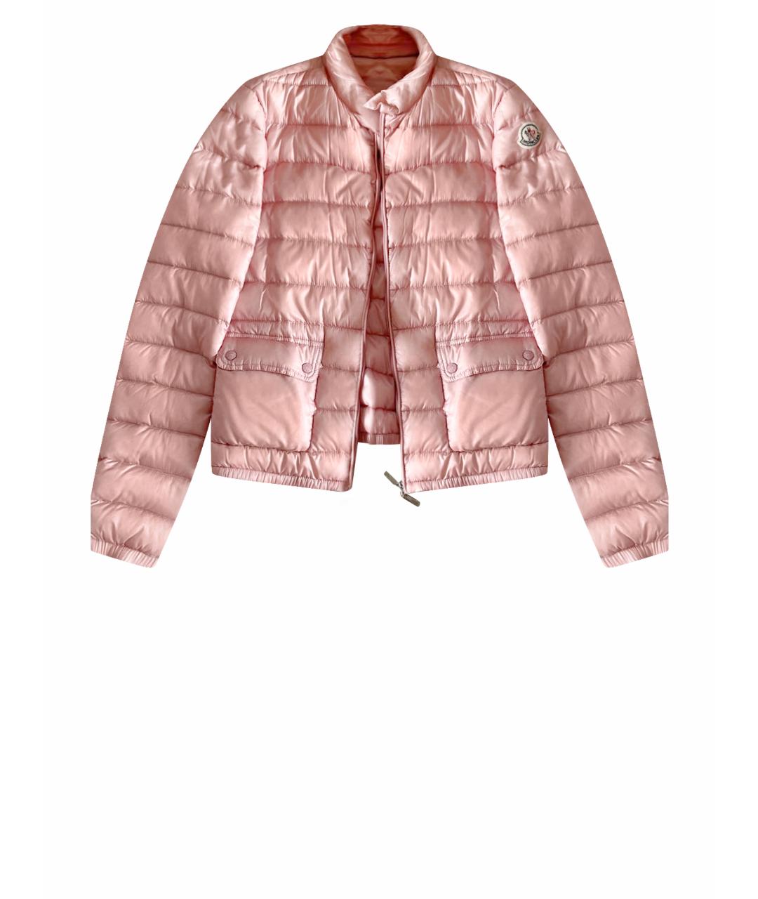MONCLER Розовая полиэстеровая куртка, фото 1