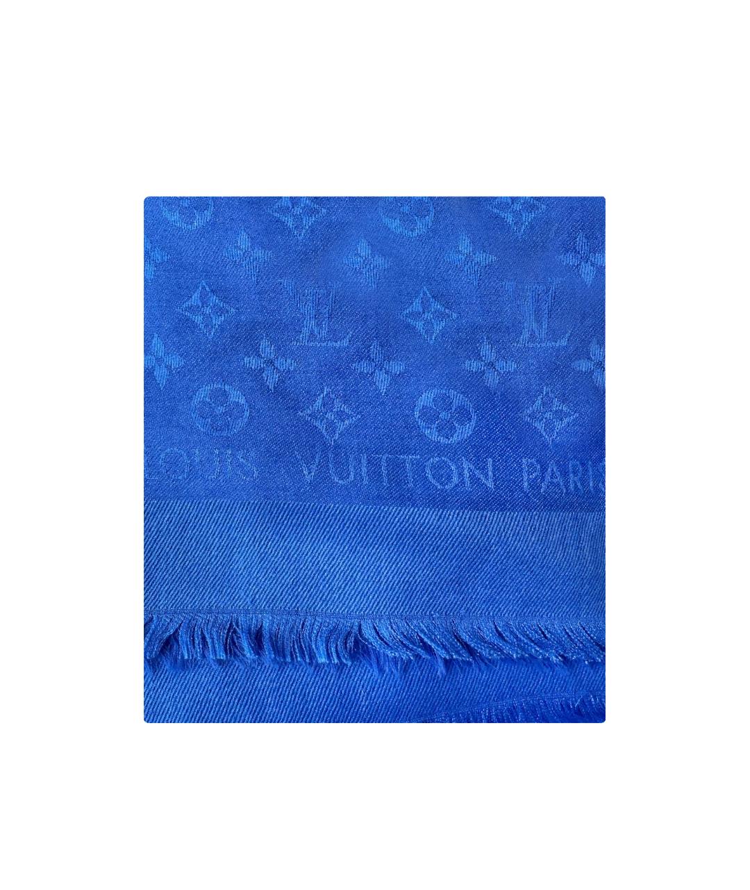 LOUIS VUITTON Синий шерстяной шарф, фото 1