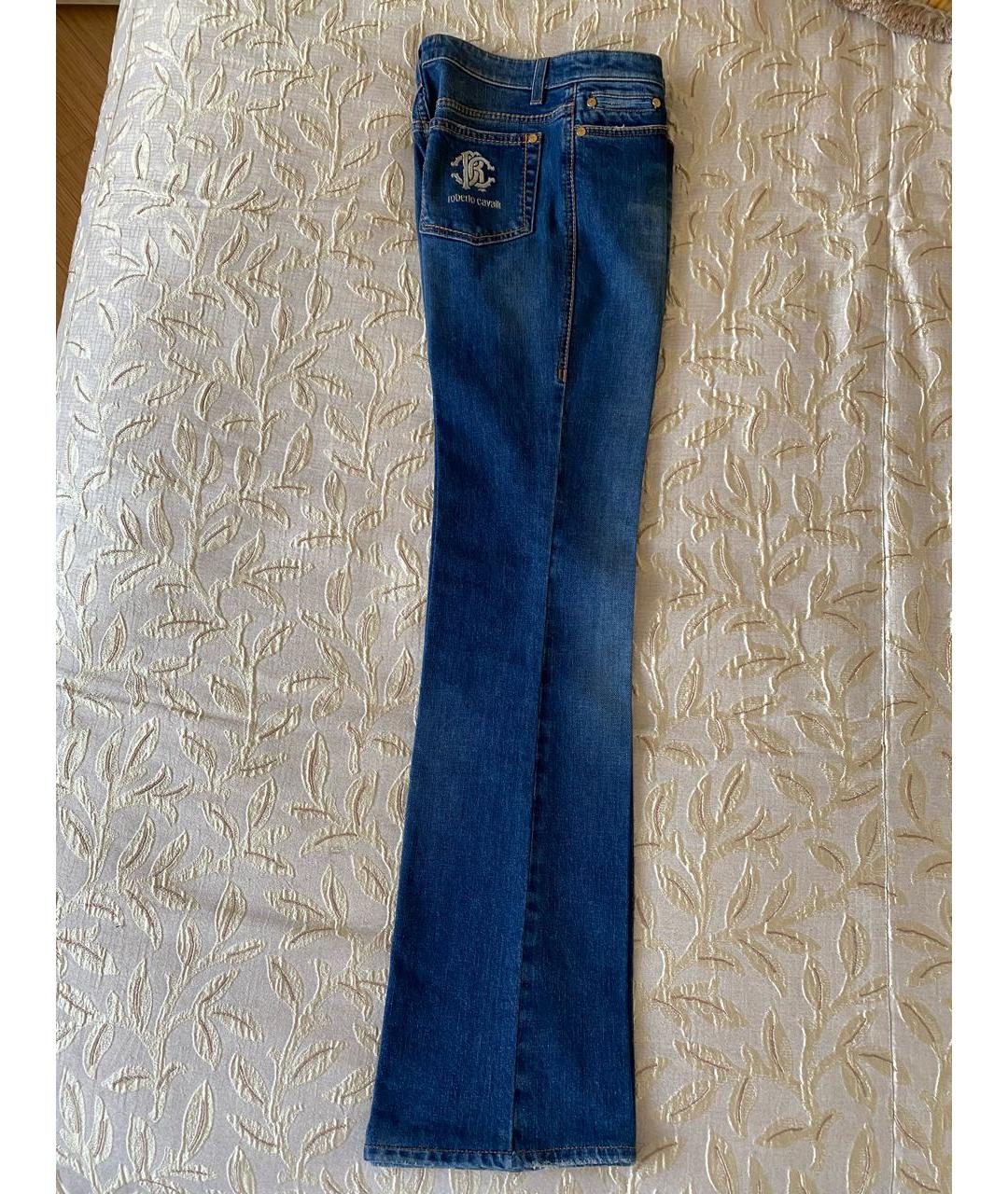 ROBERTO CAVALLI Синие хлопко-эластановые джинсы клеш, фото 6