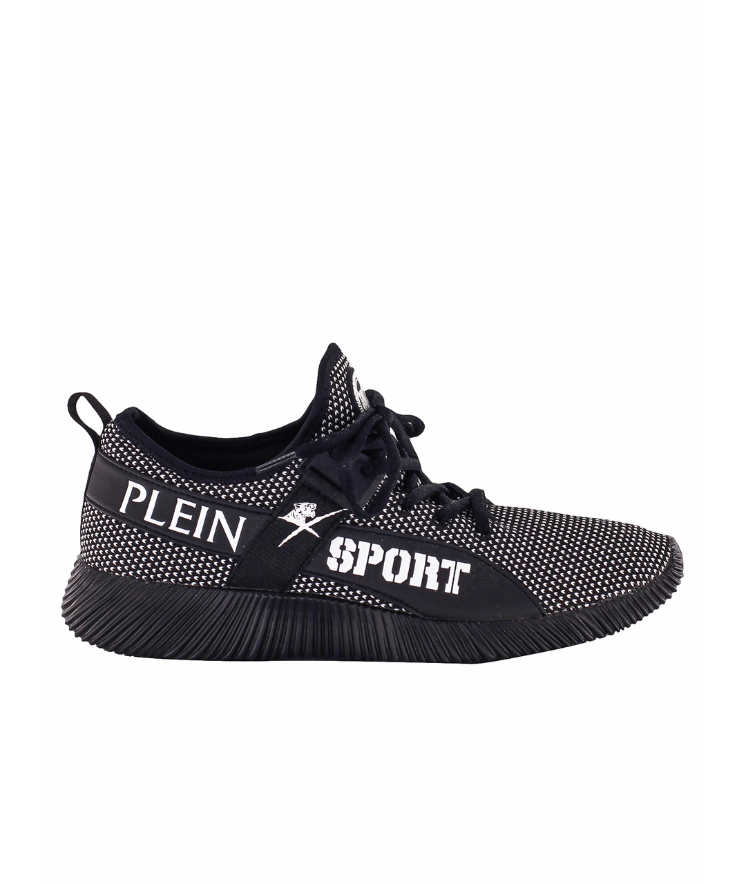 PHILIPP PLEIN Черные текстильные низкие кроссовки / кеды, фото 1
