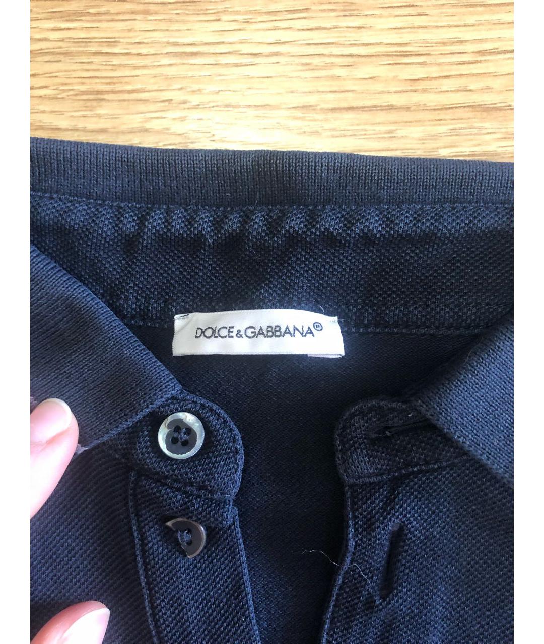 DOLCE&GABBANA Темно-синяя хлопковая детская футболка, фото 2