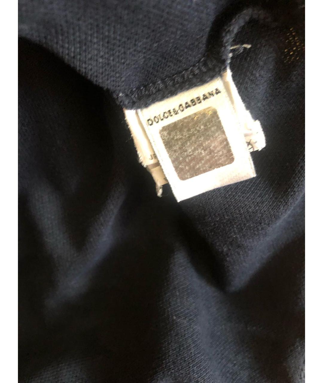 DOLCE&GABBANA Темно-синяя хлопковая детская футболка, фото 3