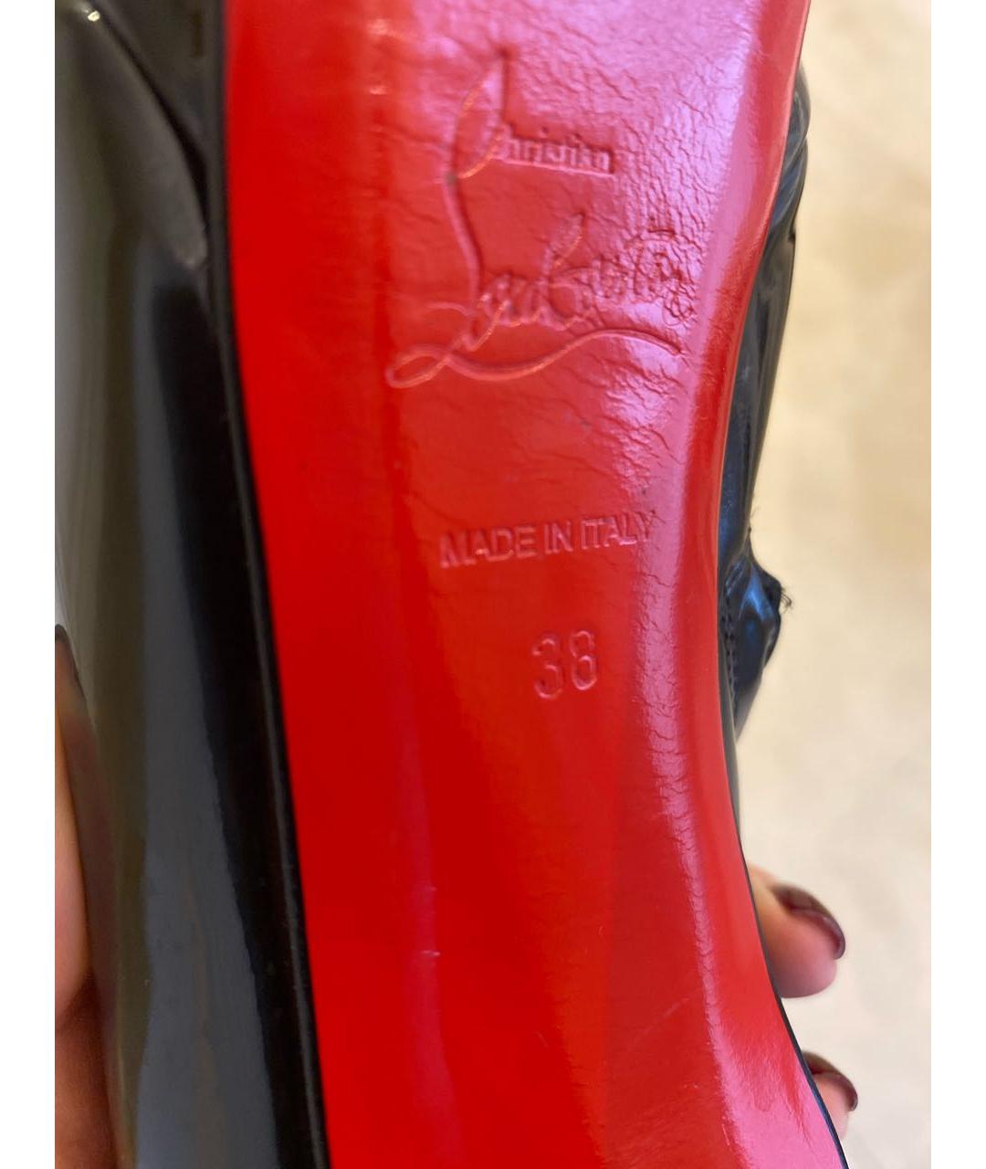 CHRISTIAN LOUBOUTIN Черные ботильоны из лакированной кожи, фото 4