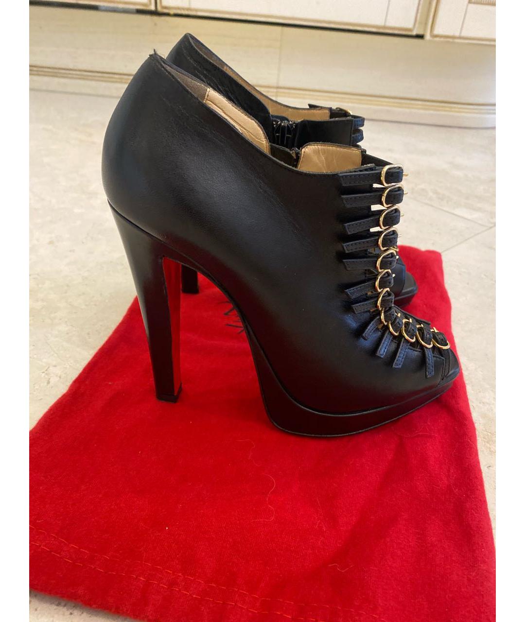 CHRISTIAN LOUBOUTIN Черные кожаные ботильоны, фото 5