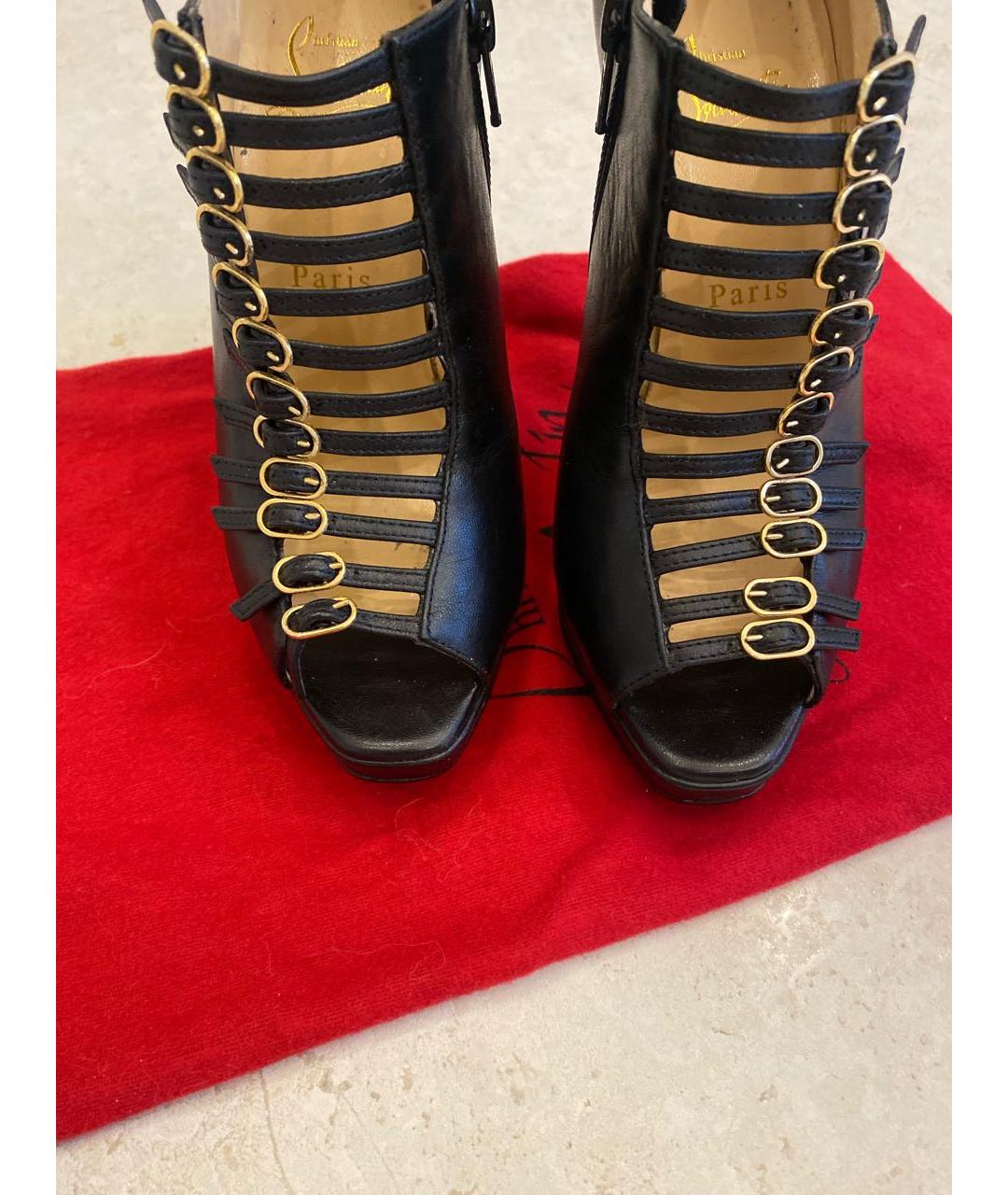 CHRISTIAN LOUBOUTIN Черные кожаные ботильоны, фото 8