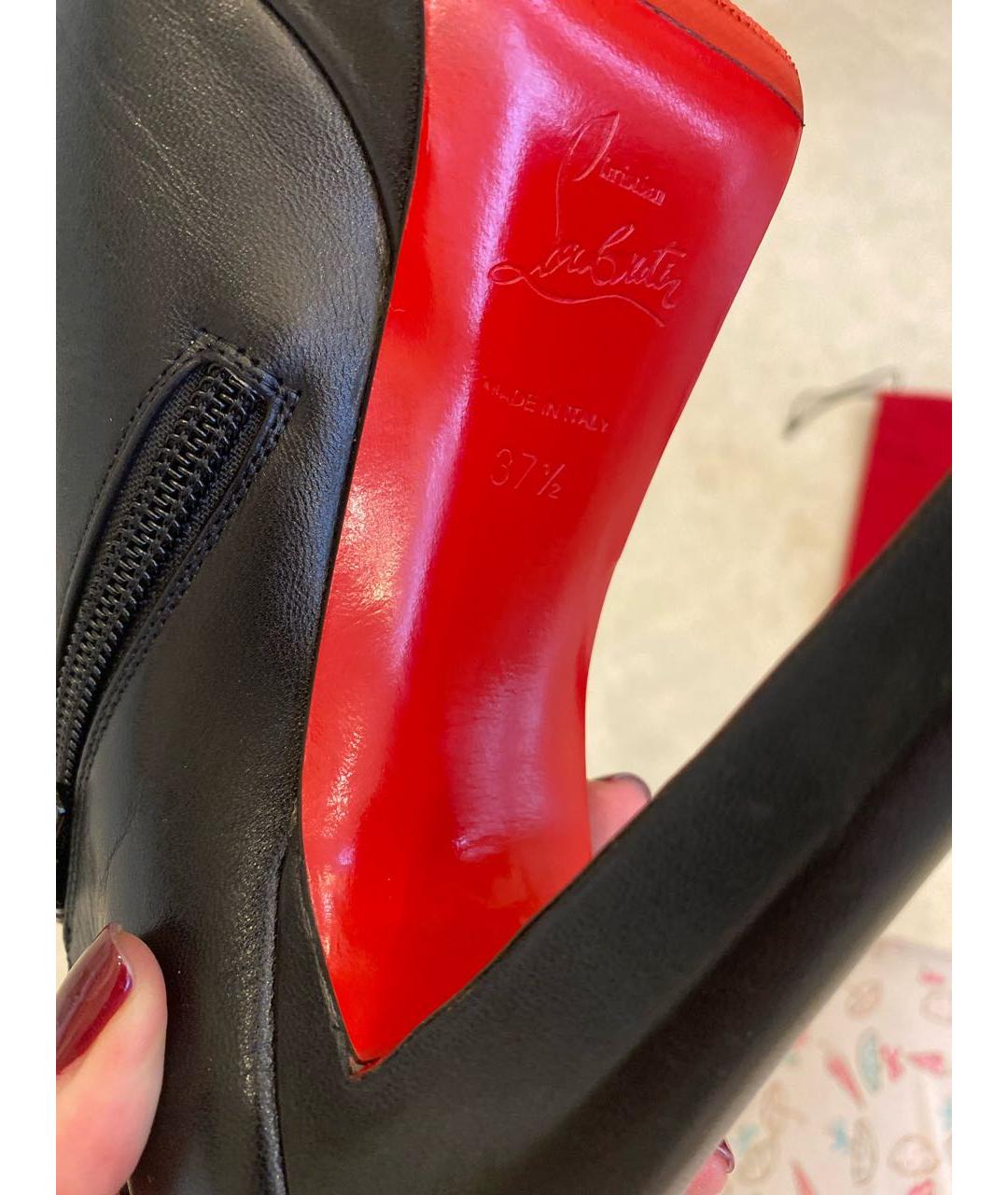 CHRISTIAN LOUBOUTIN Черные кожаные ботильоны, фото 7