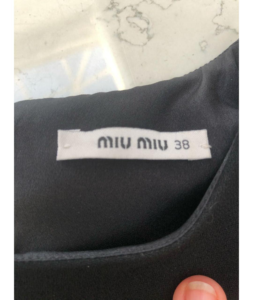 MIU MIU Черное полиэстеровое коктейльное платье, фото 4