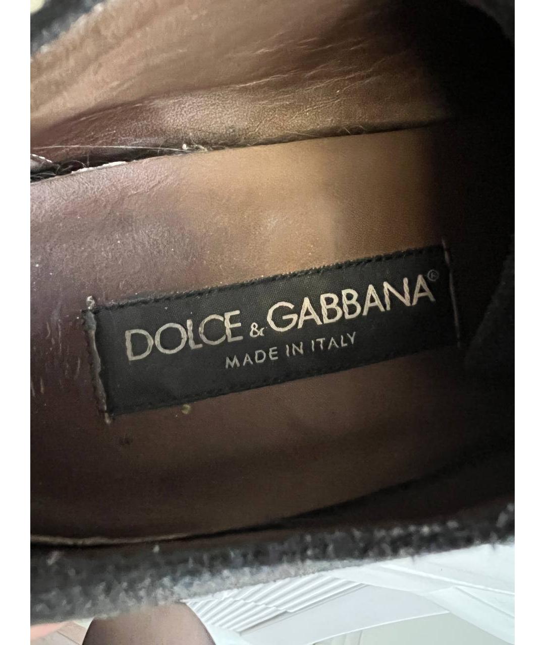 DOLCE & GABBANA VINTAGE Антрацитовые замшевые туфли, фото 3