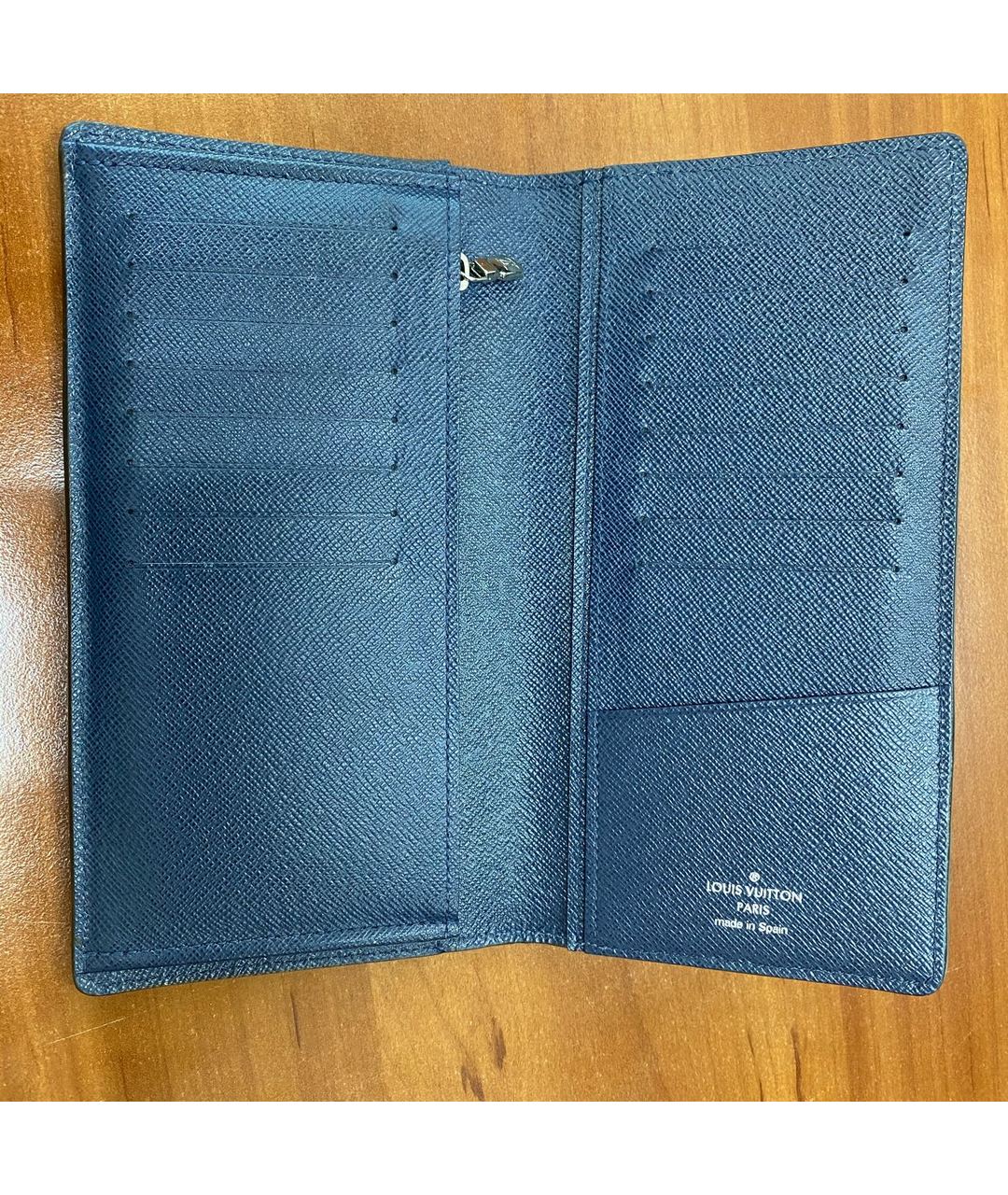 LOUIS VUITTON PRE-OWNED Темно-синий кожаный кошелек, фото 4