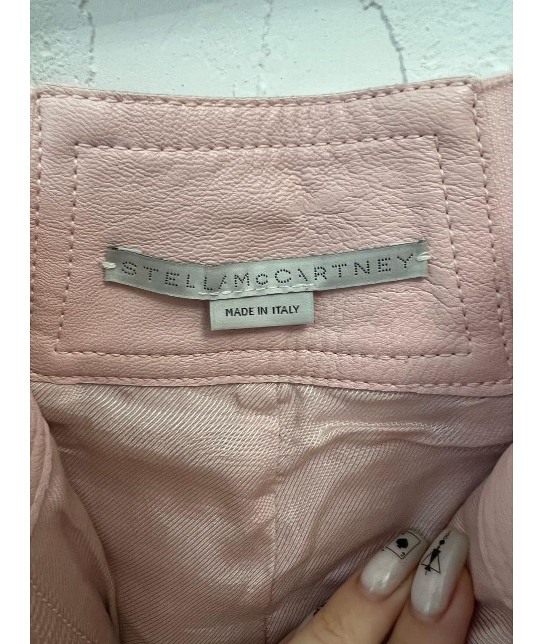 STELLA MCCARTNEY Розовые синтетические прямые брюки, фото 3