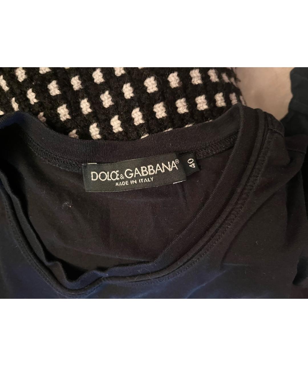 DOLCE&GABBANA Черная хлопковая футболка, фото 2