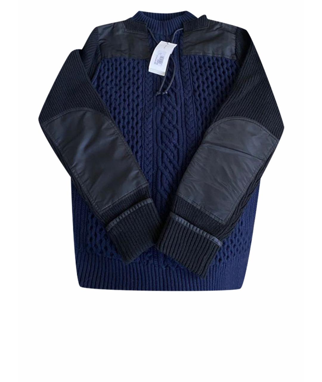 SACAI Темно-синий шерстяной джемпер / свитер, фото 1