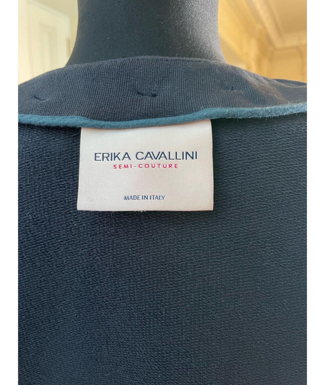 ERIKA CAVALLINI Темно-синий хлопко-эластановый жакет/пиджак, фото 6