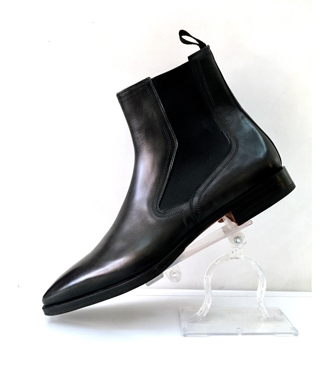 SANTONI Черные кожаные высокие ботинки, фото 9