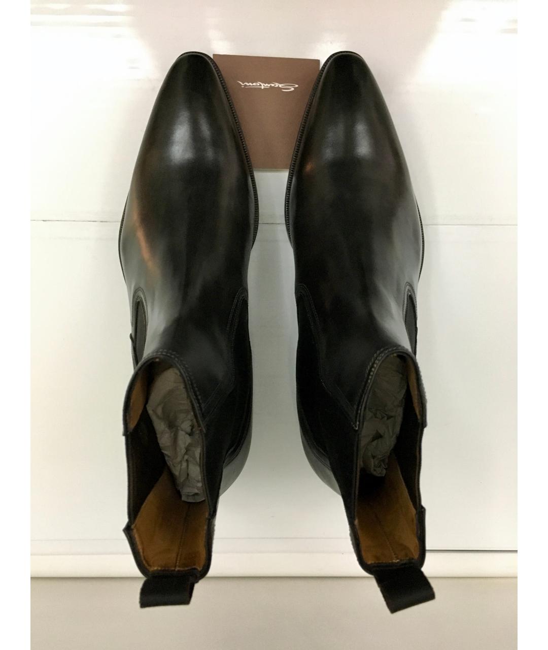 SANTONI Черные кожаные высокие ботинки, фото 3