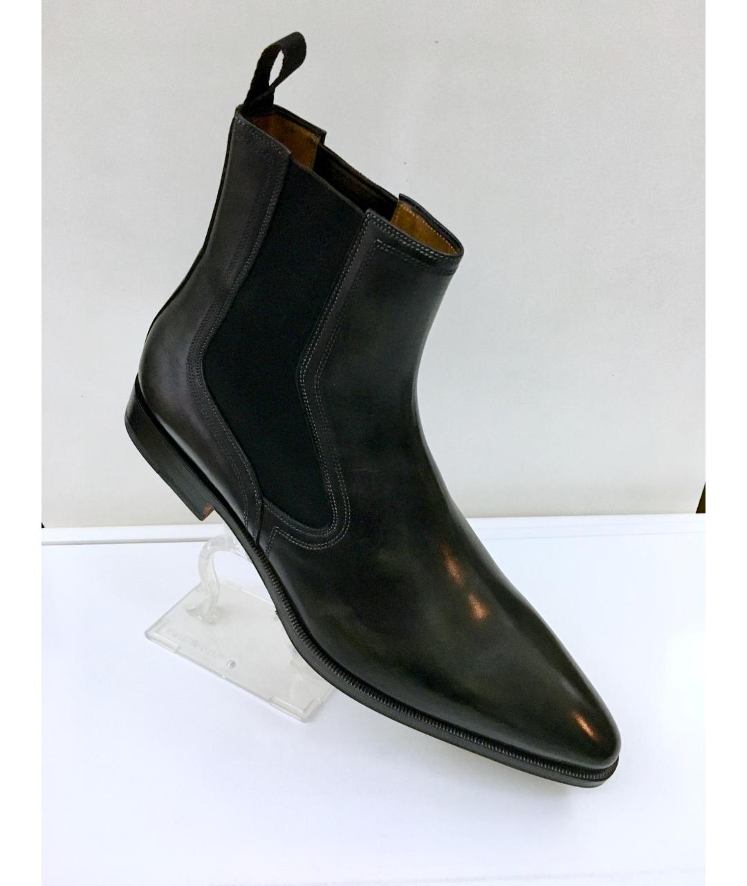 SANTONI Черные кожаные высокие ботинки, фото 6