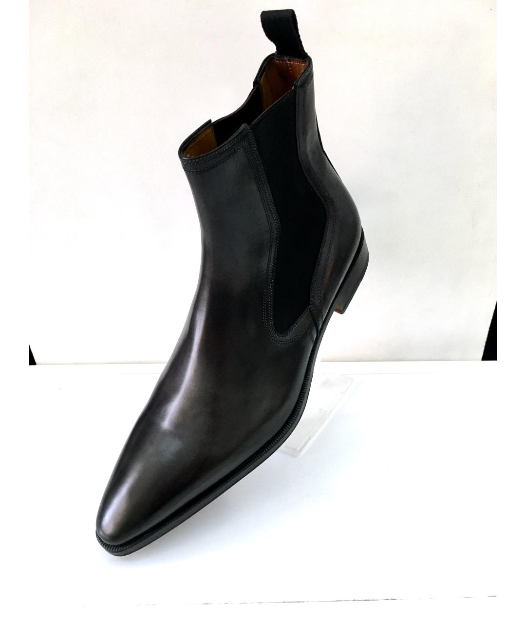 SANTONI Черные кожаные высокие ботинки, фото 7