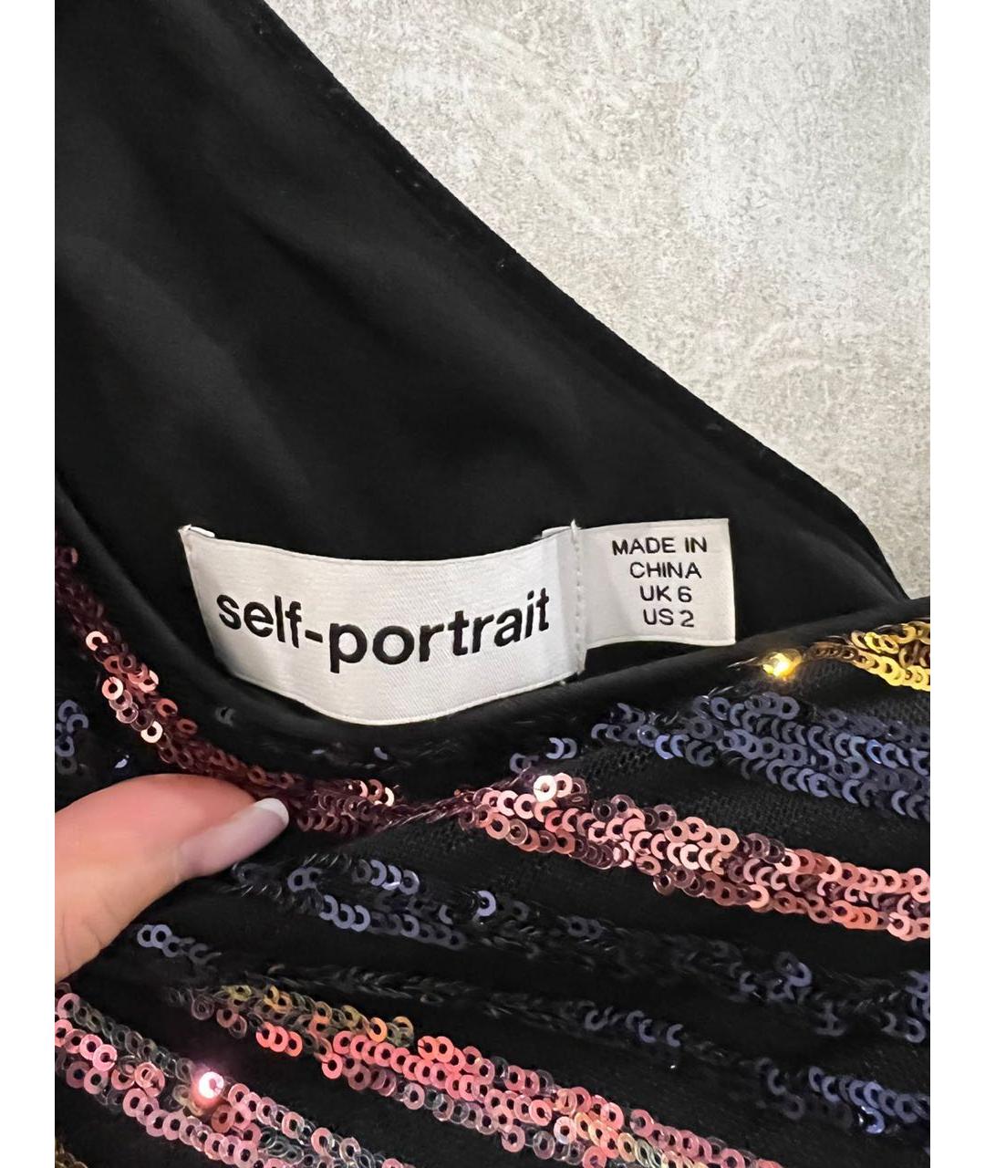 SELF-PORTRAIT Черное коктейльное платье, фото 2