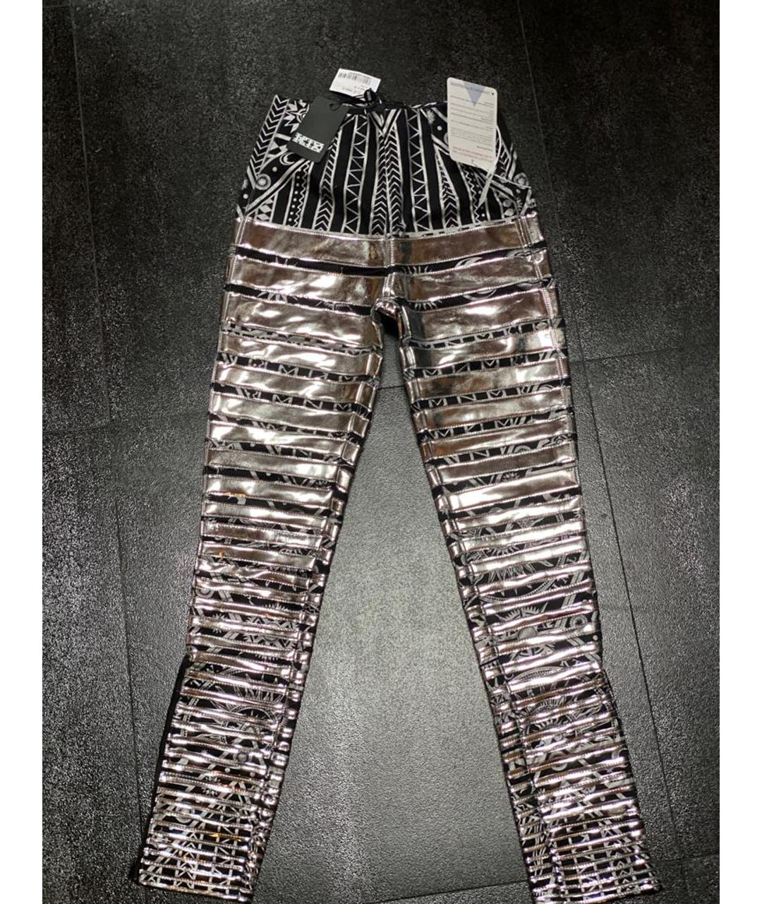 KTZ Серебряные хлопко-эластановые брюки узкие, фото 8