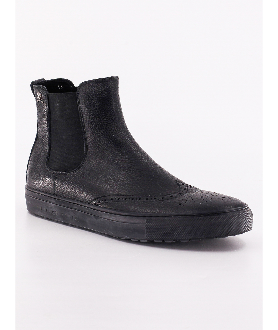 PHILIPP PLEIN Черные кожаные высокие ботинки, фото 2