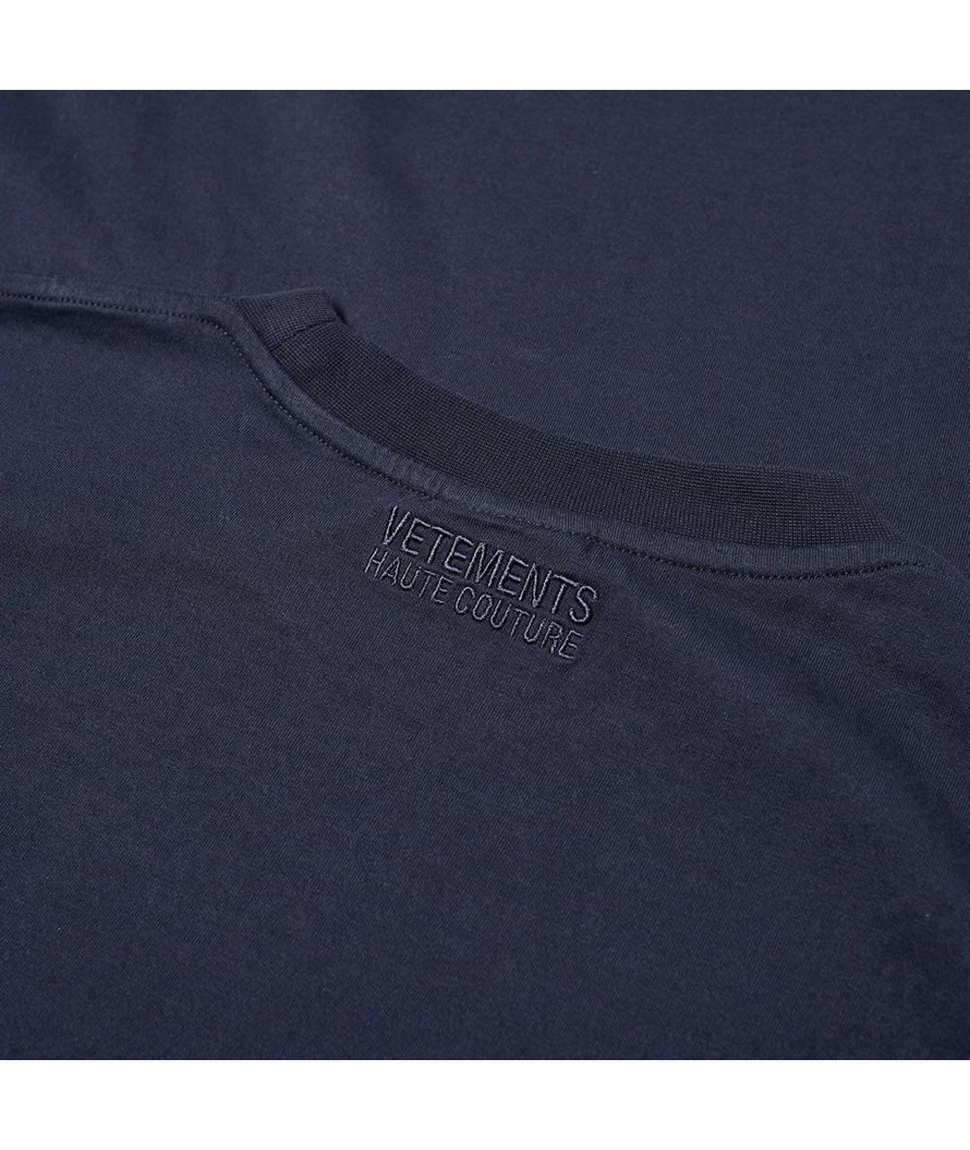 VETEMENTS Темно-синяя футболка, фото 2
